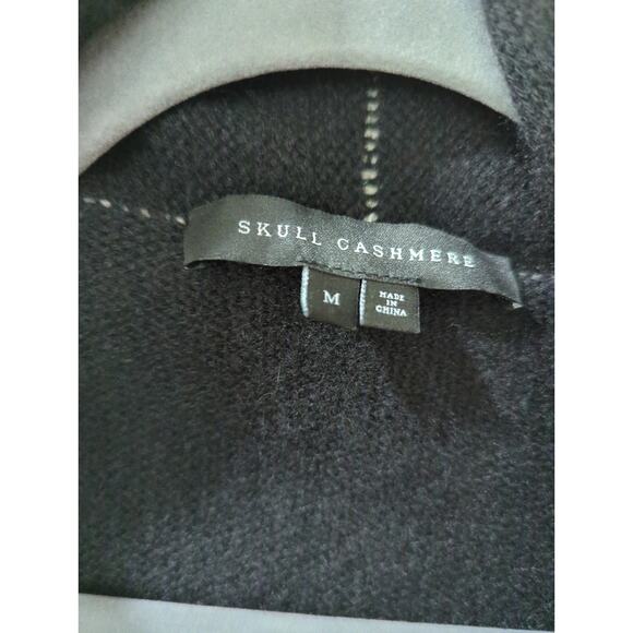 Skull Cashmere Open Front Cardigan Sweater - Picture 4 of 6